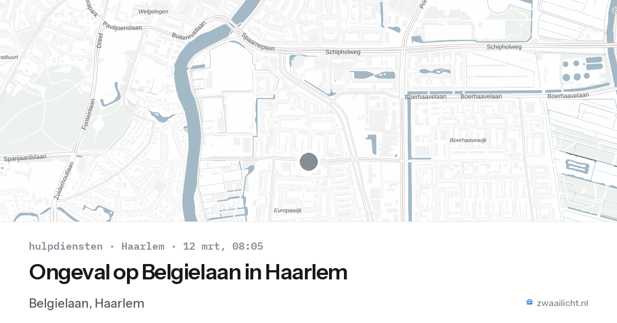 Ongeval op Belgielaan in Haarlem — 12 mrt 2026