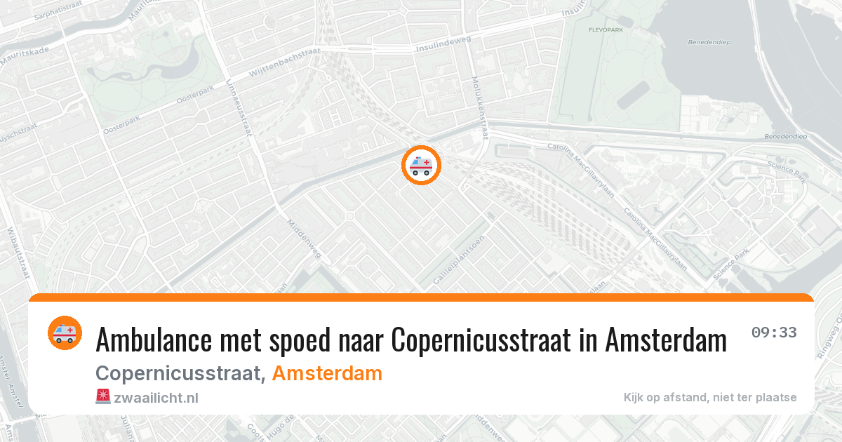 Ambulance met spoed naar Copernicusstraat in Amsterdam — 1 apr 2026