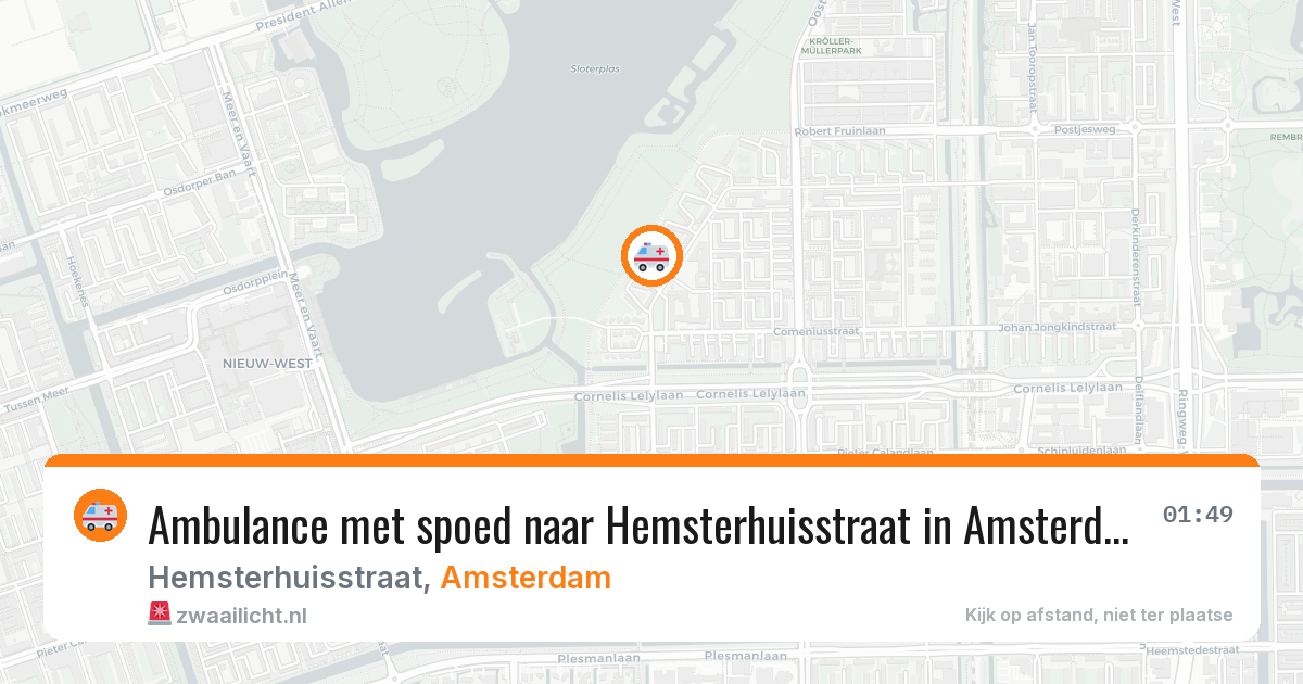 Ambulance met spoed naar Hemsterhuisstraat in Amsterdam — 1 mei 2026