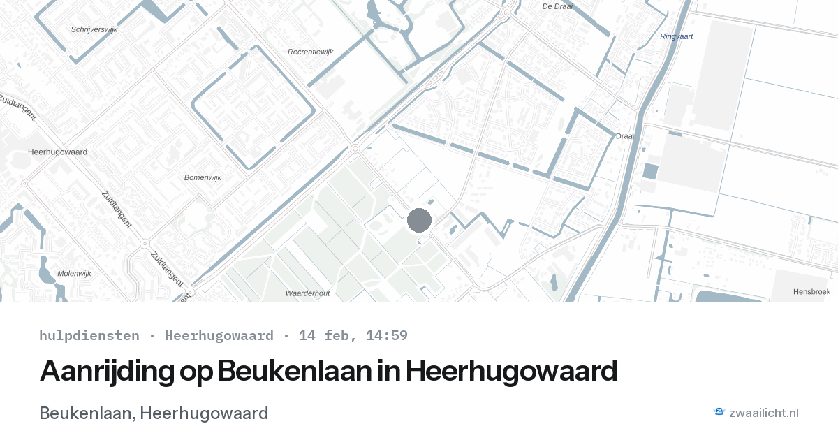 Aanrijding op Beukenlaan in Heerhugowaard — 14 feb 2026
