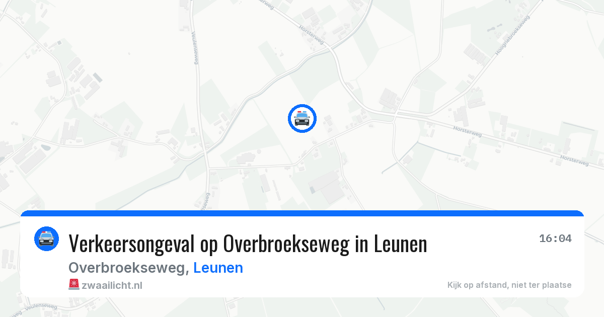 Verkeersongeval op Overbroekseweg in Leunen — 26 apr 2026
