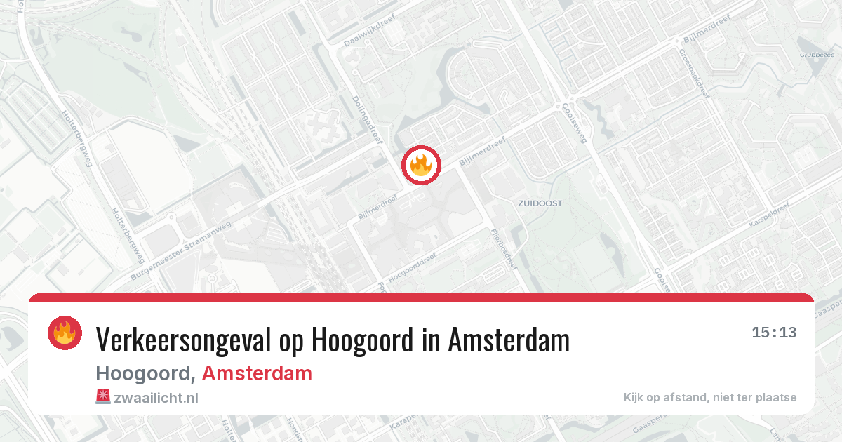 Verkeersongeval op Hoogoord in Amsterdam — 29 jan 2026