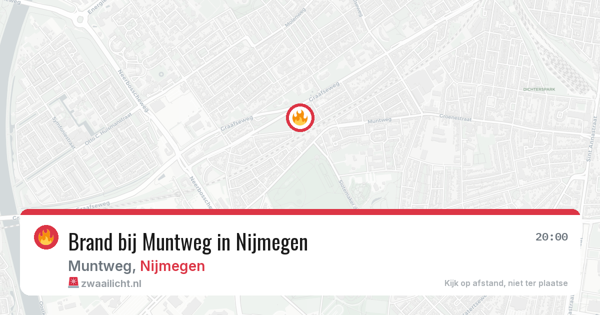 Brand bij Muntweg in Nijmegen — 14 aug 2026