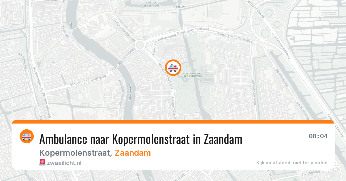 Ambulance naar Kopermolenstraat in Zaandam — 25 jun 2026