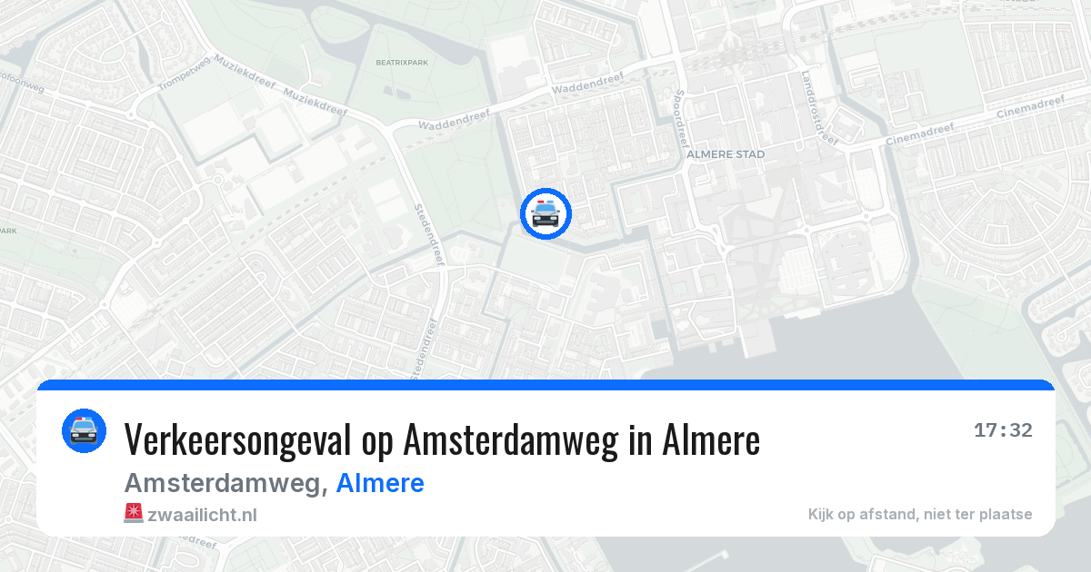 Verkeersongeval op Amsterdamweg in Almere — 29 mei 2026
