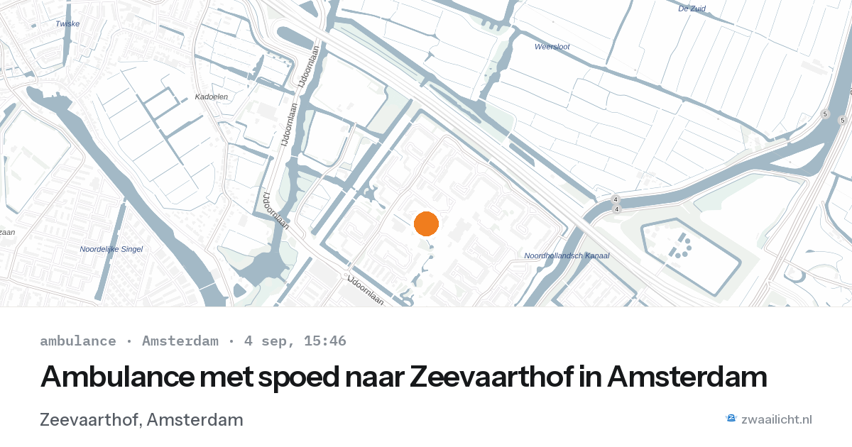 Ambulance met spoed naar Zeevaarthof in Amsterdam — 4 sep 2026