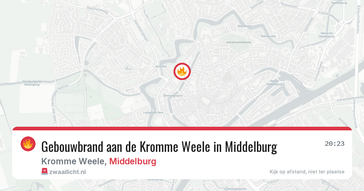 Gebouwbrand aan de Kromme Weele in Middelburg — 7 jul 2026