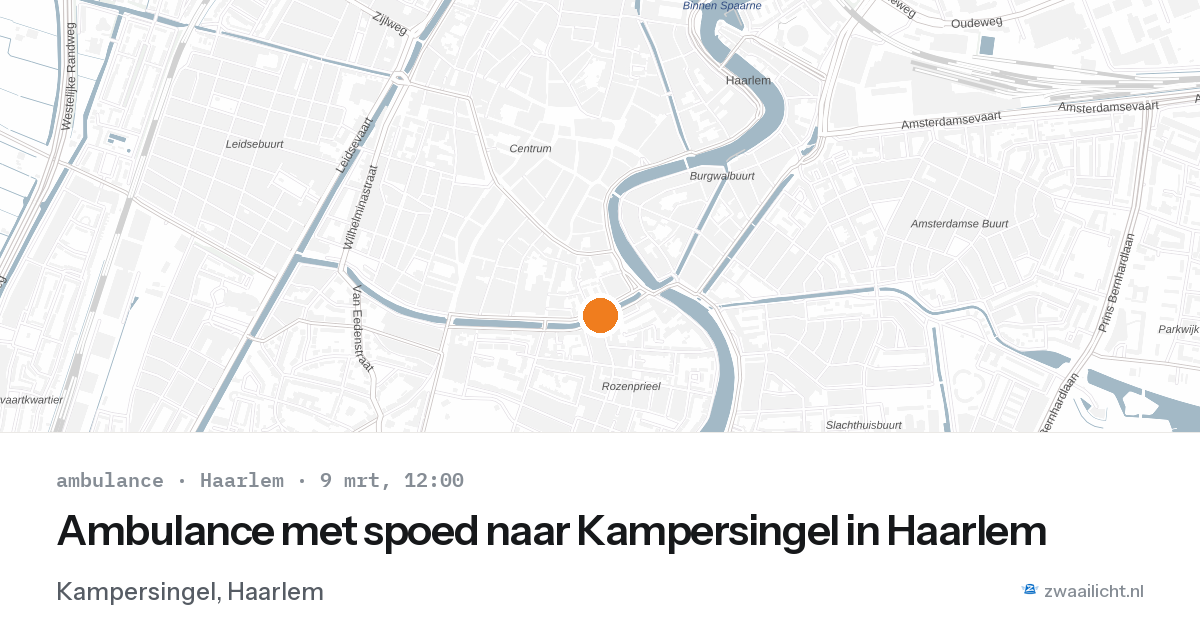 Ambulance met spoed naar Kampersingel in Haarlem — 9 mrt 2026