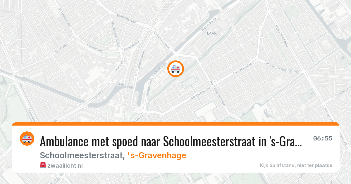 Ambulance met spoed naar Schoolmeesterstraat in 's-Gravenhage — 18 mei 2026