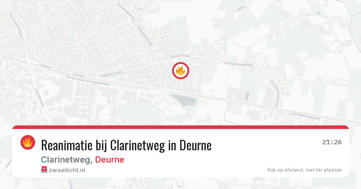 Reanimatie bij Clarinetweg in Deurne — 22 jun 2026