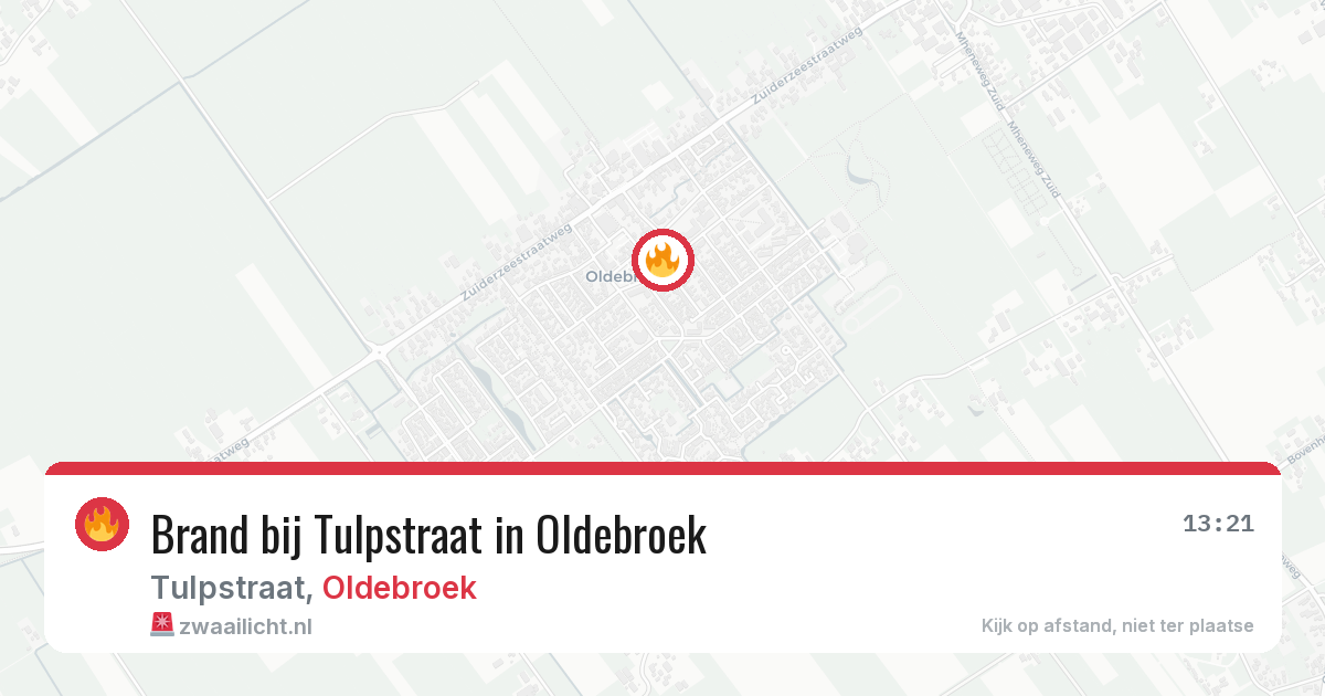Brand bij Tulpstraat in Oldebroek — 24 mei 2026