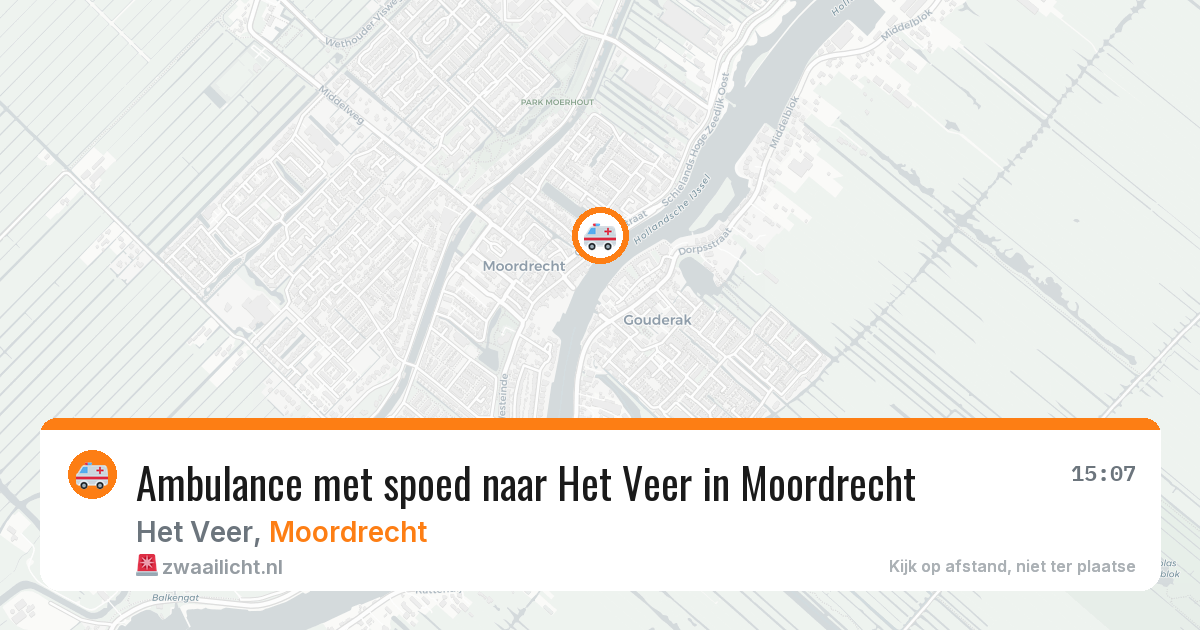 Ambulance met spoed naar Het Veer in Moordrecht — 9 jun 2026