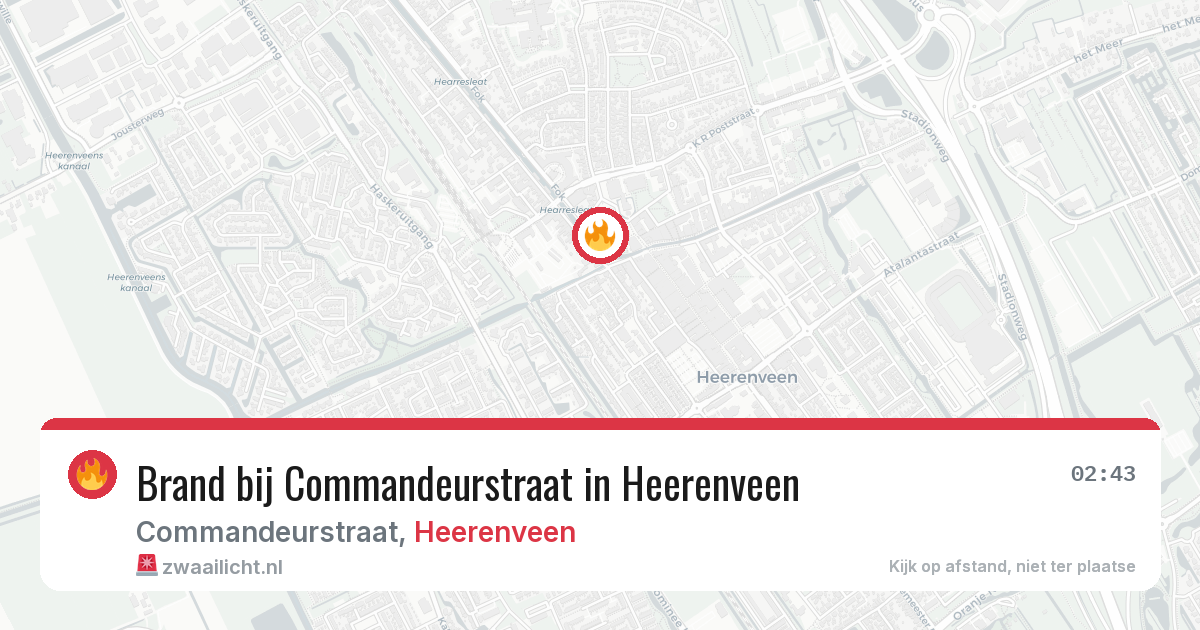 Brand bij Commandeurstraat in Heerenveen — 20 jun 2026