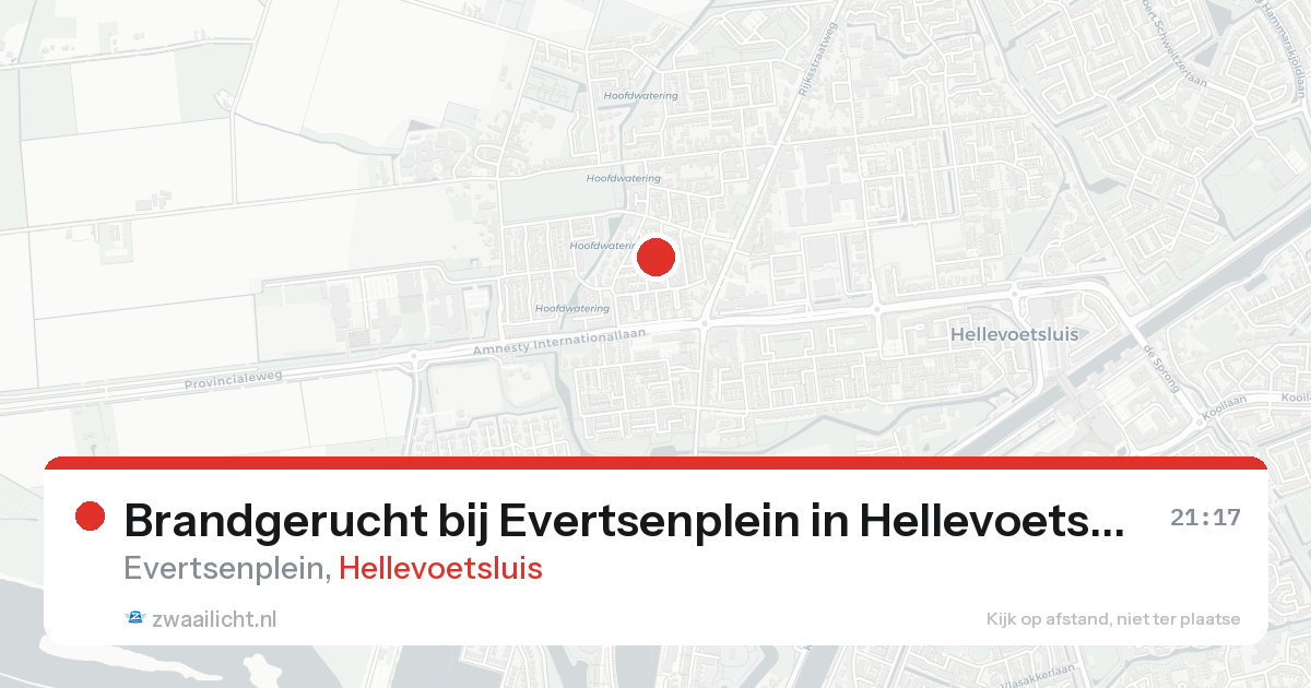 Brandgerucht bij Evertsenplein in Hellevoetsluis — 22 aug 2026