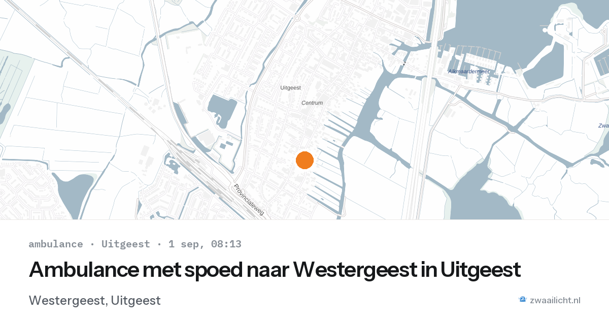 Ambulance met spoed naar Westergeest in Uitgeest — 1 sep 2026