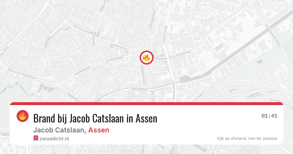 Brand bij Jacob Catslaan in Assen — 5 aug 2026