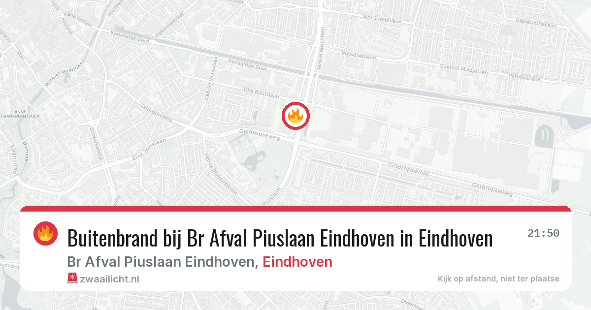 Buitenbrand bij Br Afval Piuslaan Eindhoven in Eindhoven — 5 apr 2026