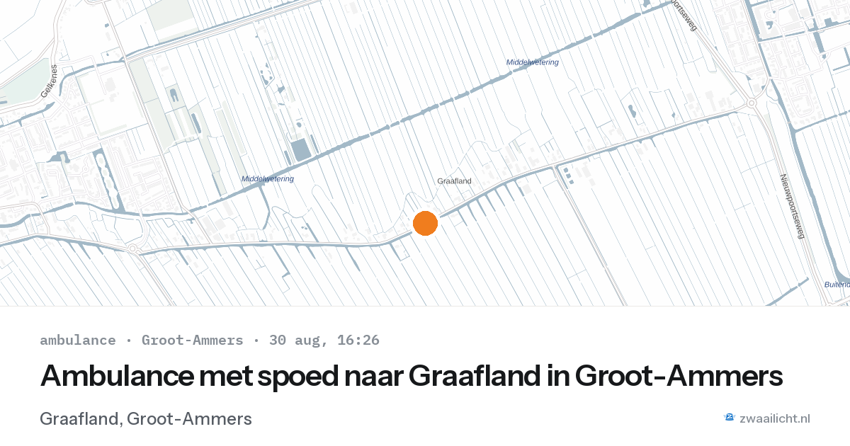 Ambulance met spoed naar Graafland in Groot-Ammers — 30 aug 2026