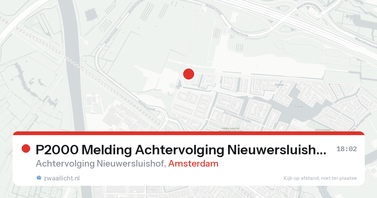 P2000 Melding Achtervolging Nieuwersluishof, Amsterdam — 7 feb 2026