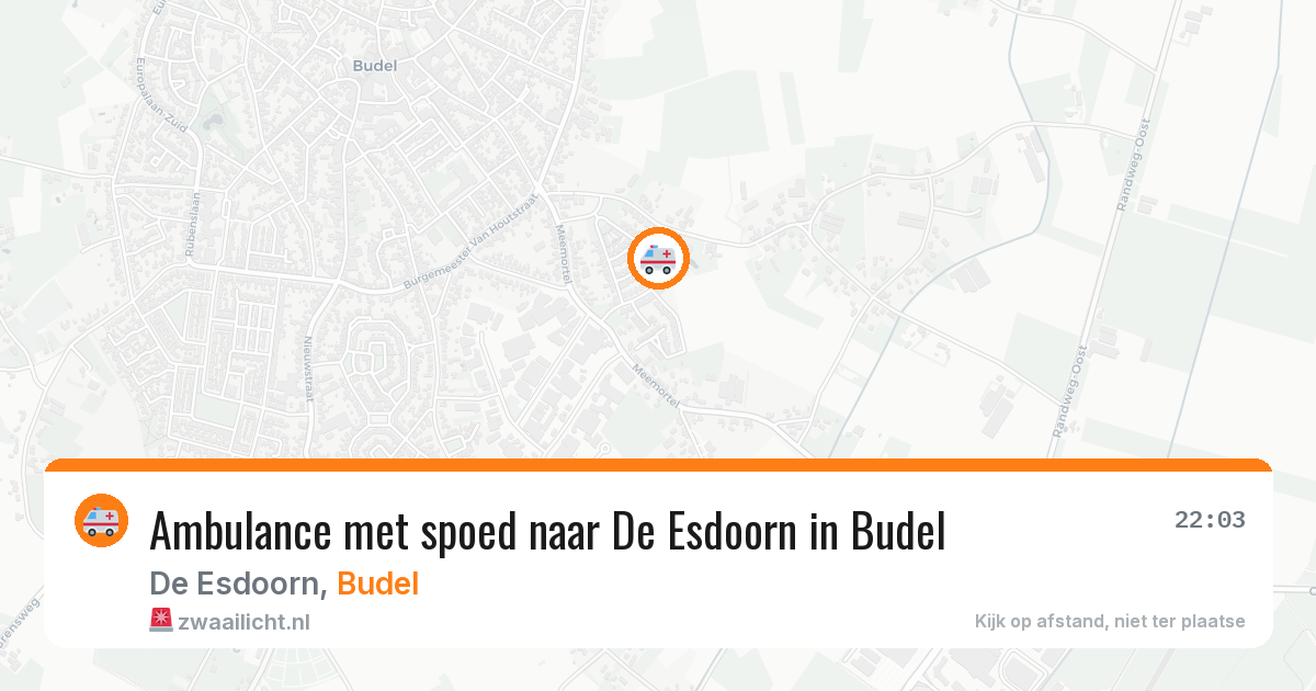 Ambulance met spoed naar De Esdoorn in Budel — 30 jun 2026