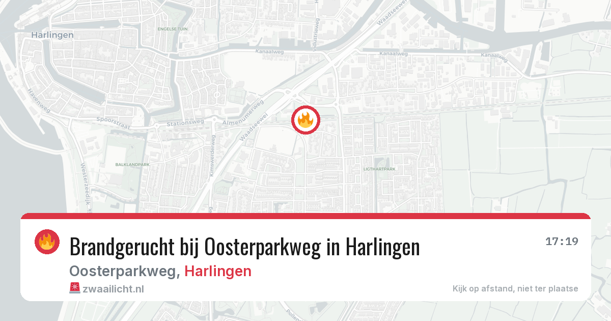 Brandgerucht bij Oosterparkweg in Harlingen — 31 jul 2026