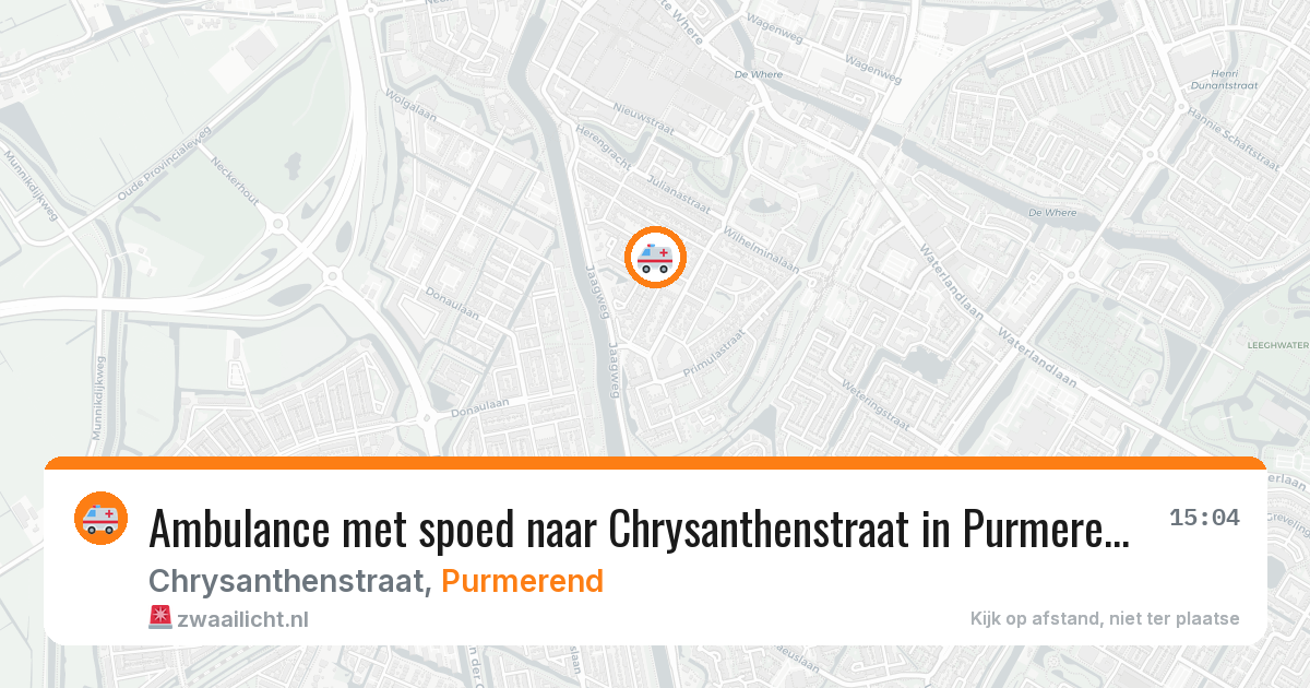 Ambulance met spoed naar Chrysanthenstraat in Purmerend — 26 apr 2026