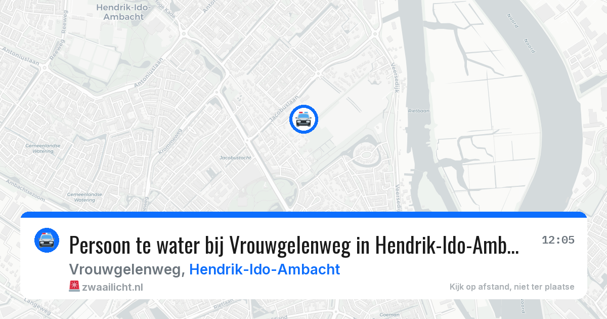 Persoon te water bij Vrouwgelenweg in Hendrik-Ido-Ambacht — 29 apr 2026