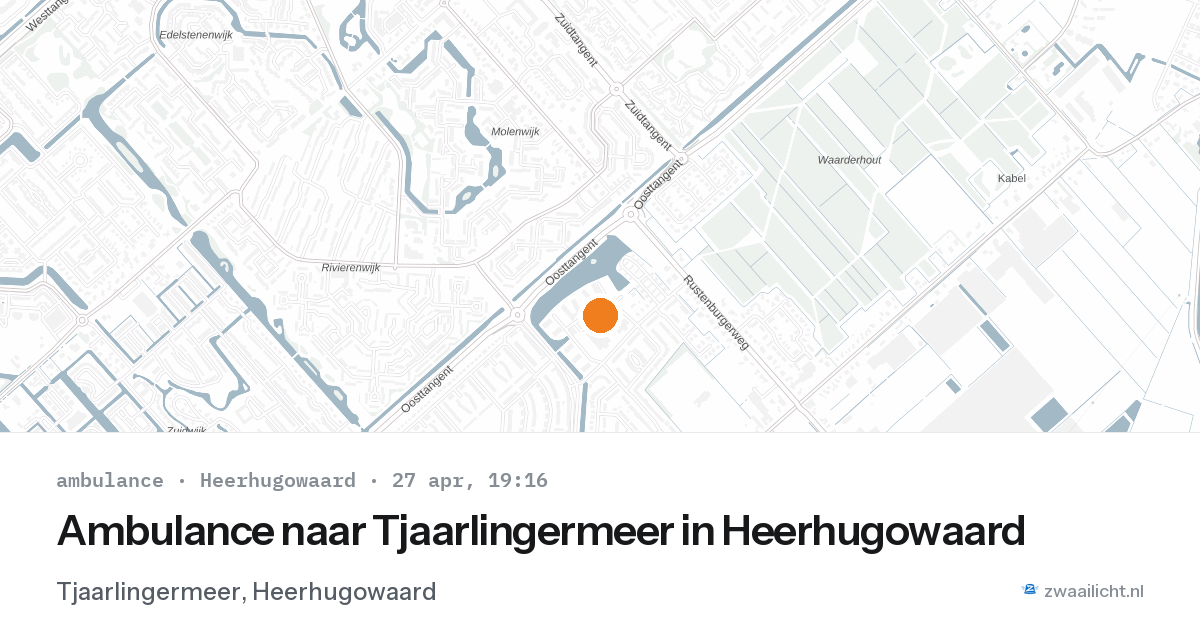 Ambulance naar Tjaarlingermeer in Heerhugowaard — 27 apr 2026