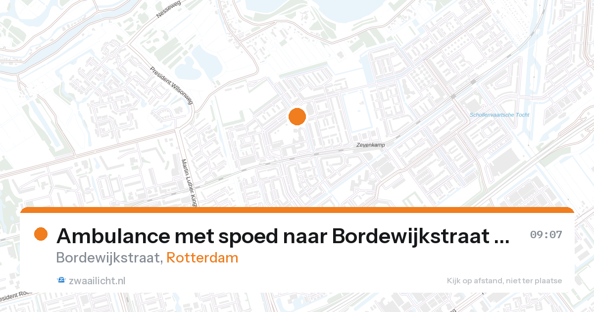 Ambulance met spoed naar Bordewijkstraat in Rotterdam — 27 aug 2026