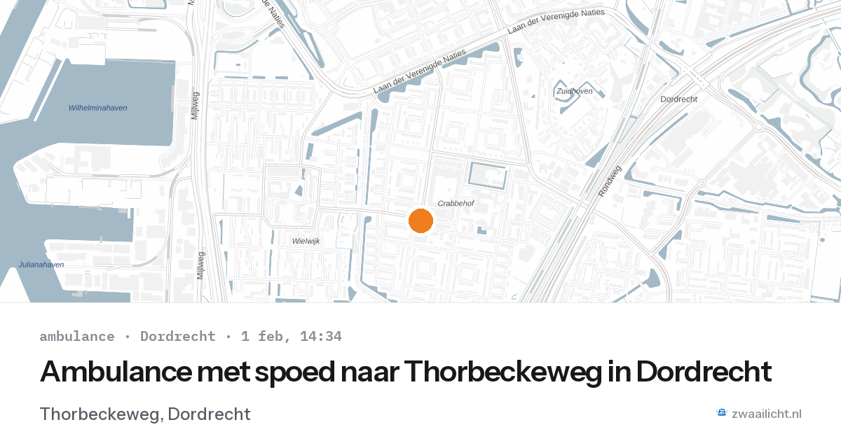 Ambulance met spoed naar Thorbeckeweg in Dordrecht — 1 feb 2026