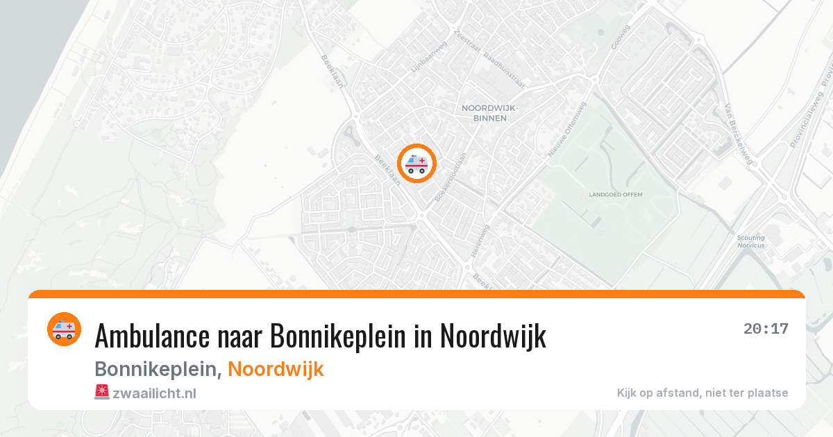 Ambulance naar Bonnikeplein in Noordwijk — 9 aug 2026