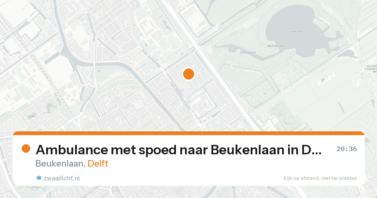 Ambulance met spoed naar Beukenlaan in Delft — 18 aug 2026