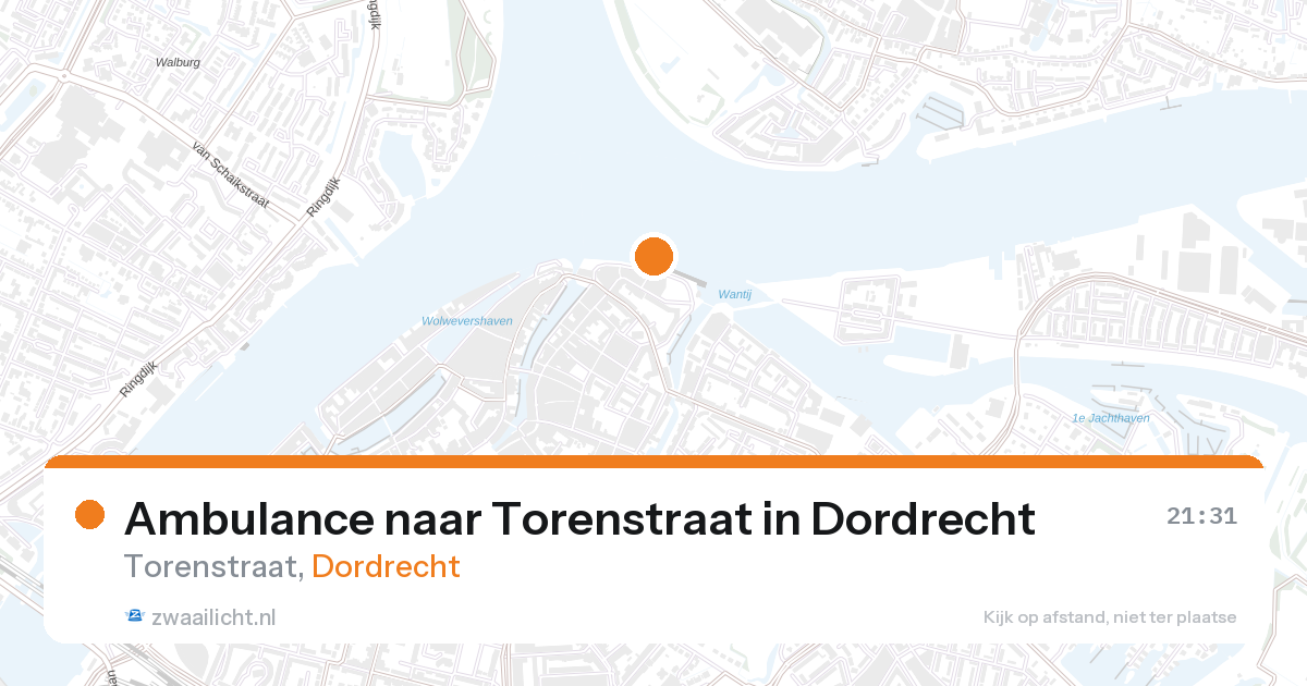 Ambulance naar Torenstraat in Dordrecht — 27 aug 2026