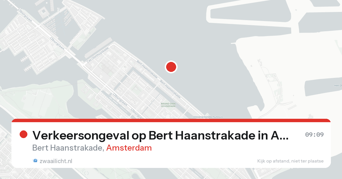 Verkeersongeval op Bert Haanstrakade in Amsterdam — 20 aug 2026
