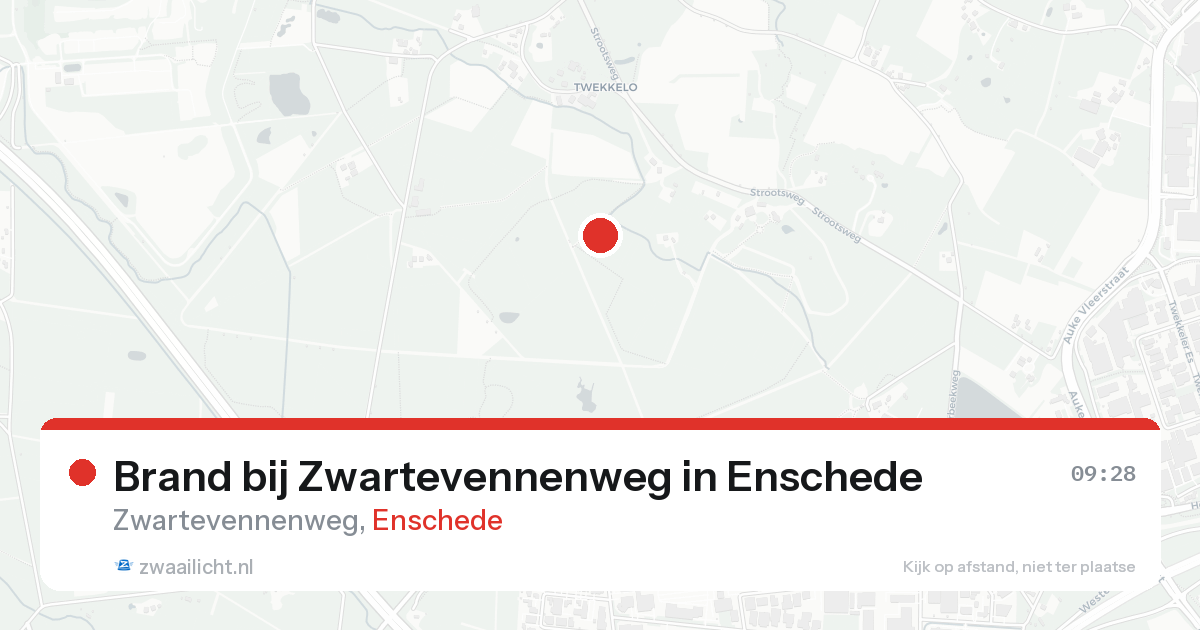 Brand bij Zwartevennenweg in Enschede — 16 aug 2026