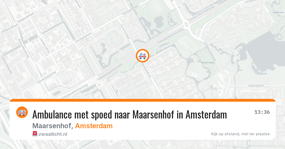 Ambulance met spoed naar Maarsenhof in Amsterdam — 19 jun 2026