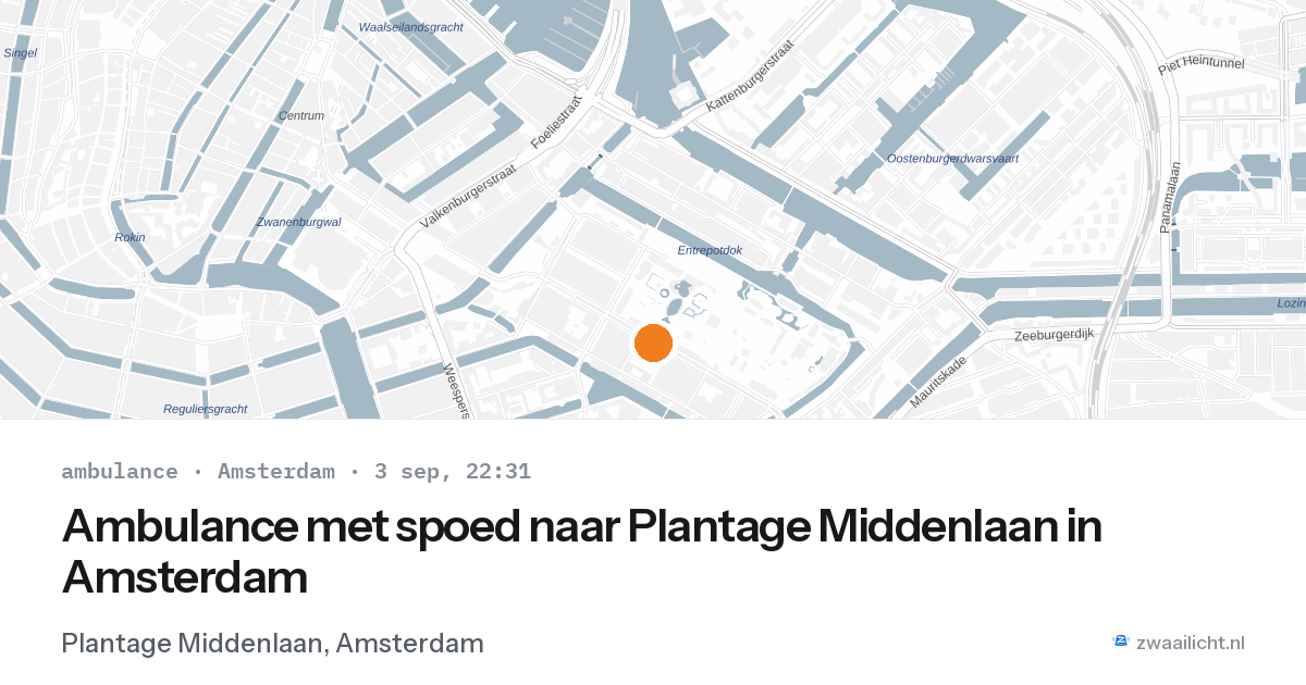 Ambulance met spoed naar Plantage Middenlaan in Amsterdam — 3 sep 2026