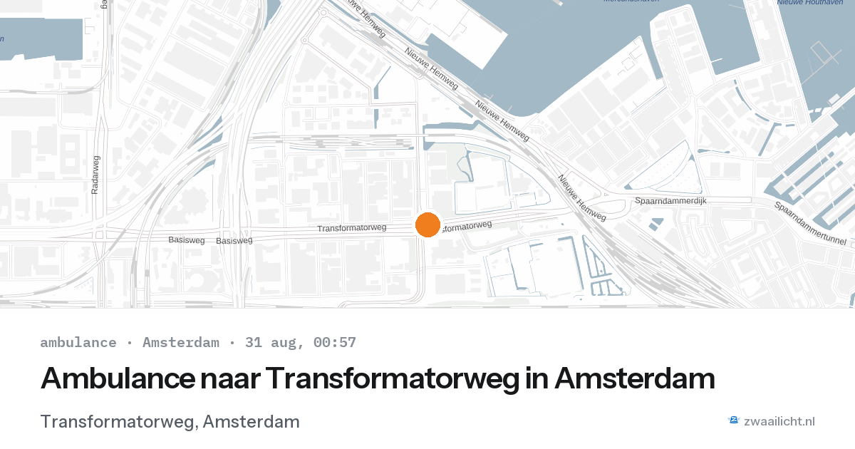 Ambulance naar Transformatorweg in Amsterdam — 30 aug 2026