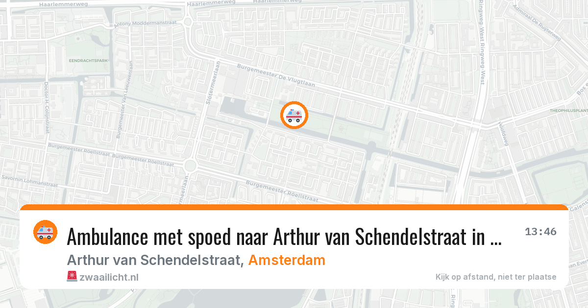 Ambulance met spoed naar Arthur van Schendelstraat in Amsterdam — 17 mei 2026