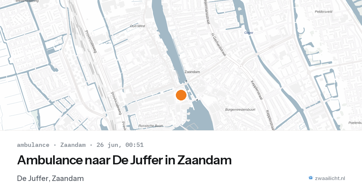 Ambulance naar De Juffer in Zaandam — 25 jun 2026