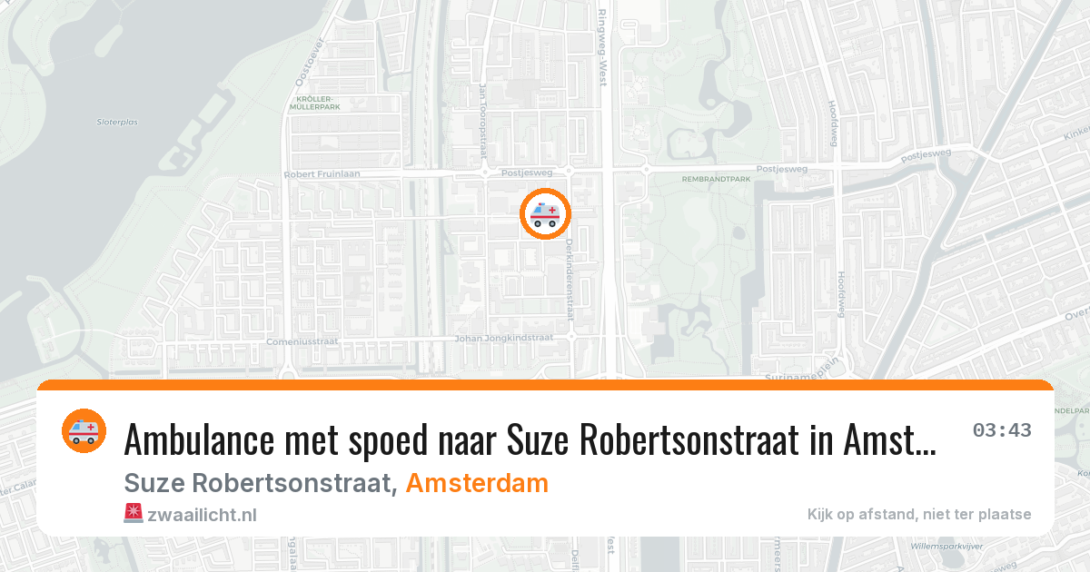 Ambulance met spoed naar Suze Robertsonstraat in Amsterdam — 29 jan 2026