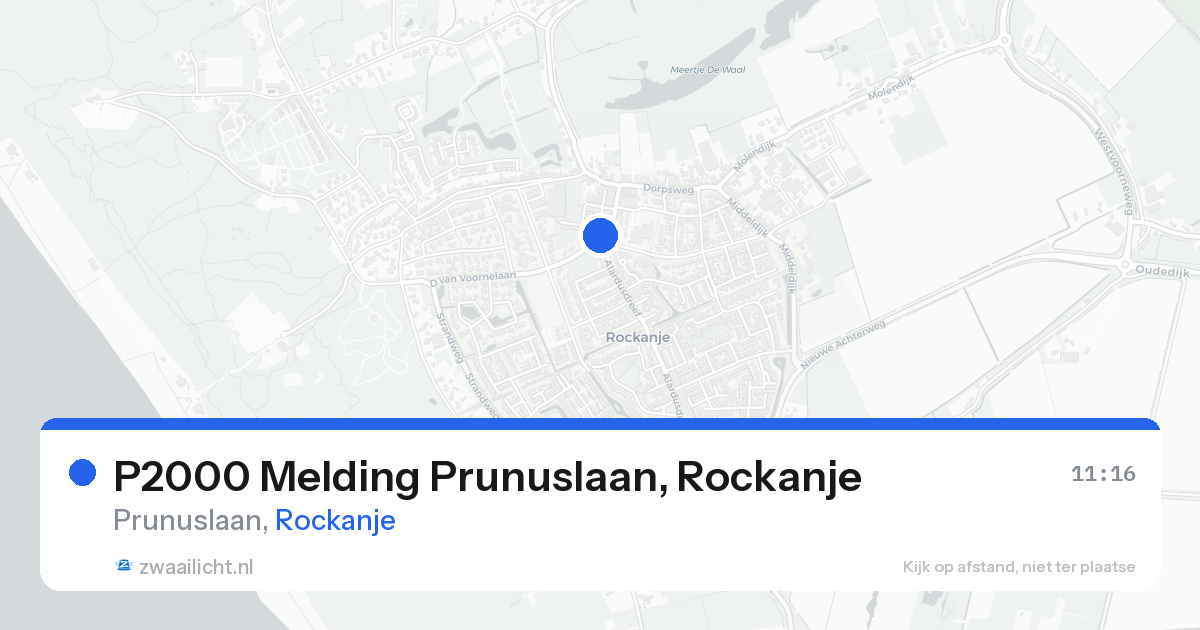 P2000 Melding Prunuslaan, Rockanje — 19 aug 2026