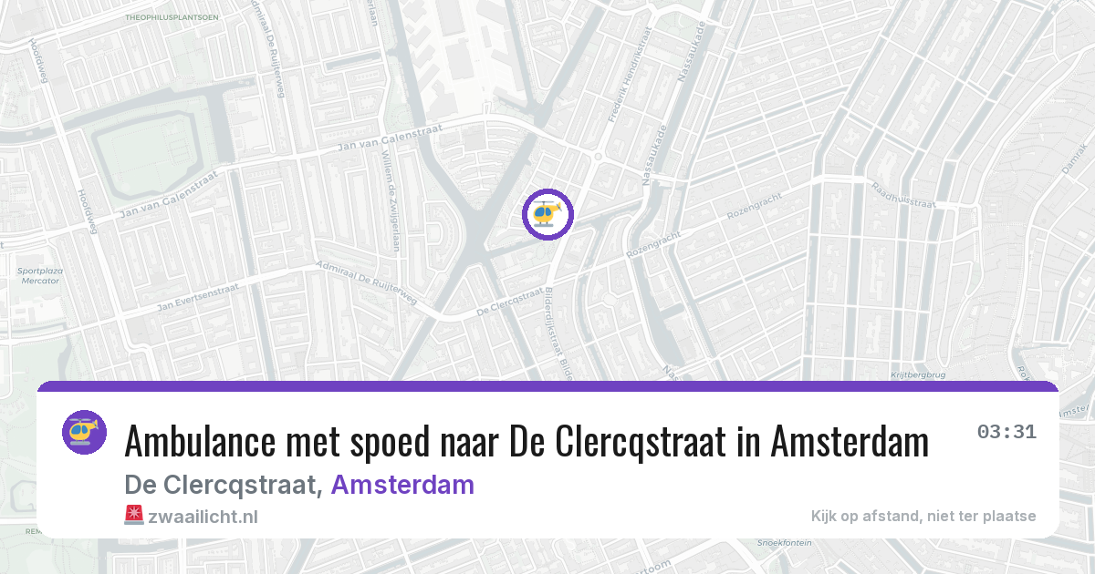 Ambulance met spoed naar De Clercqstraat in Amsterdam — 14 jun 2026