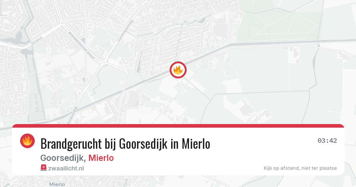 Brandgerucht bij Goorsedijk in Mierlo — 13 jun 2026