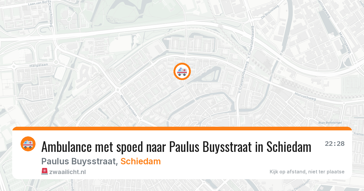 Ambulance met spoed naar Paulus Buysstraat in Schiedam — 21 mei 2026