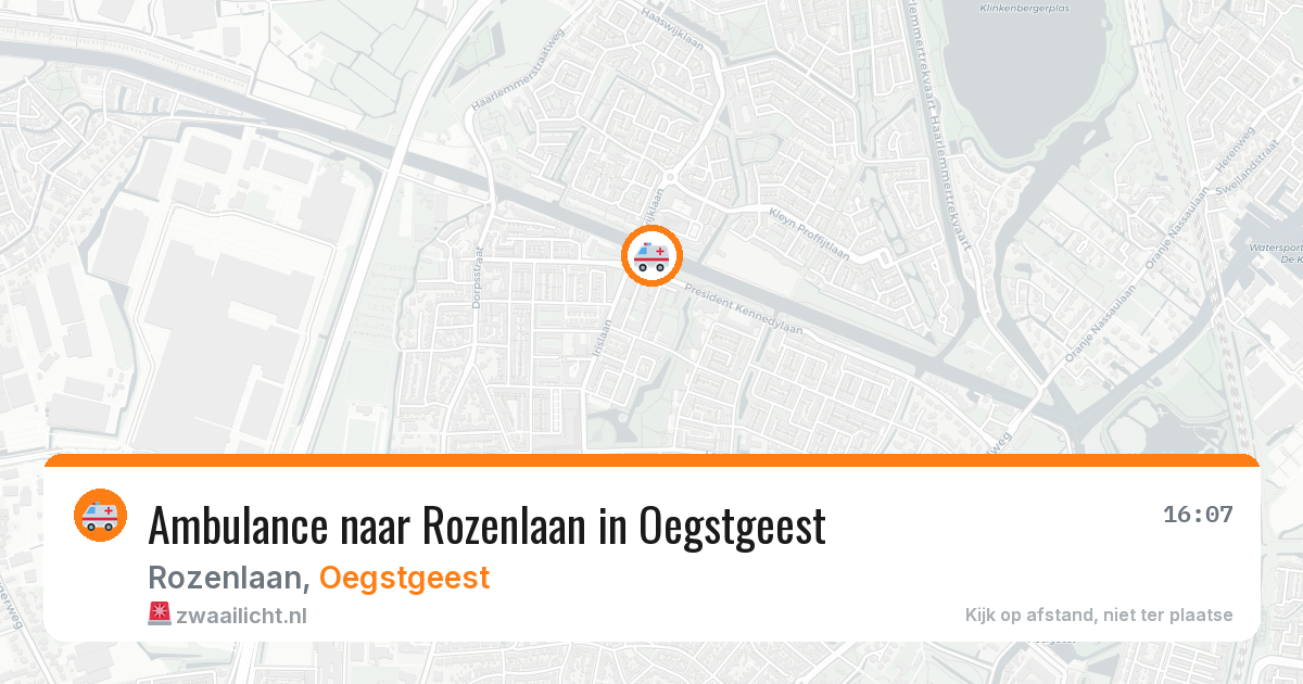 Ambulance naar Rozenlaan in Oegstgeest — 5 aug 2026