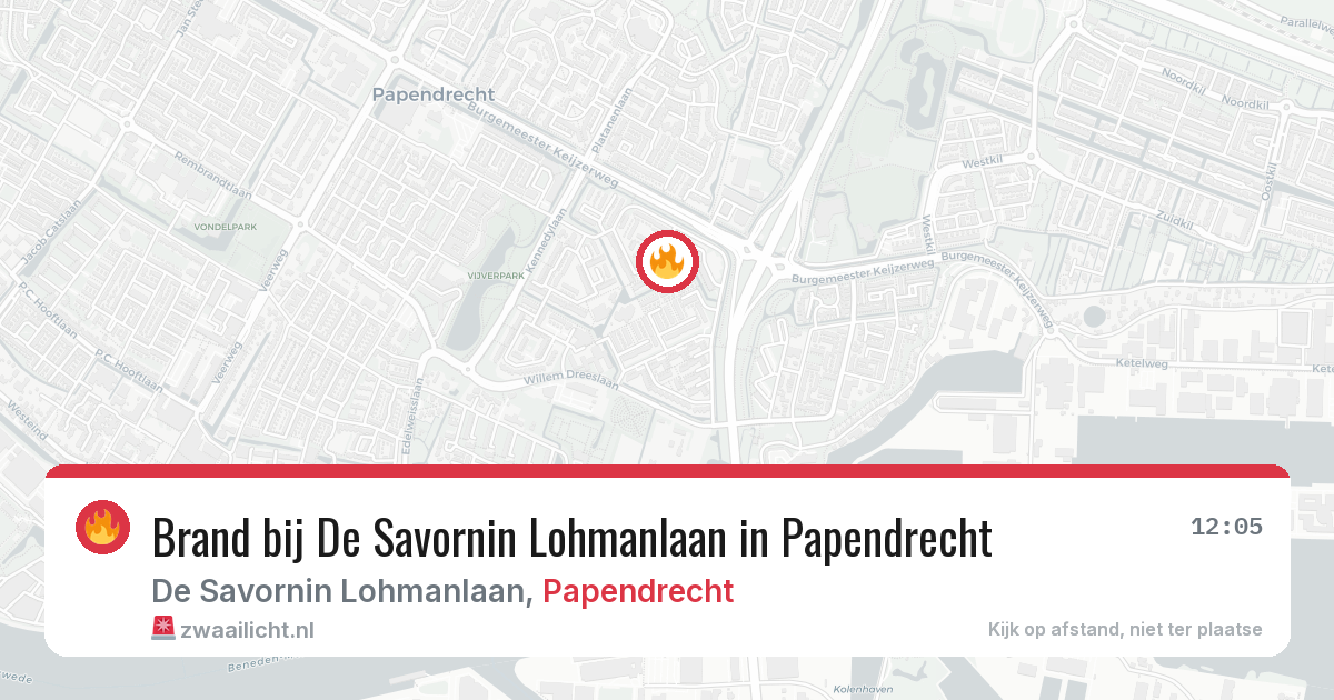 Brand bij De Savornin Lohmanlaan in Papendrecht — 29 jan 2026