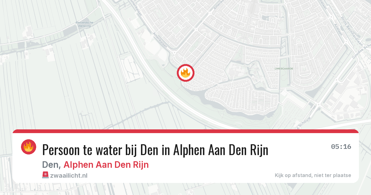 Persoon te water bij Den in Alphen Aan Den Rijn — 15 jun 2026