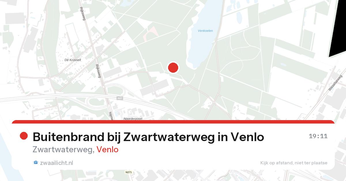 Buitenbrand bij Zwartwaterweg in Venlo — 11 aug 2026