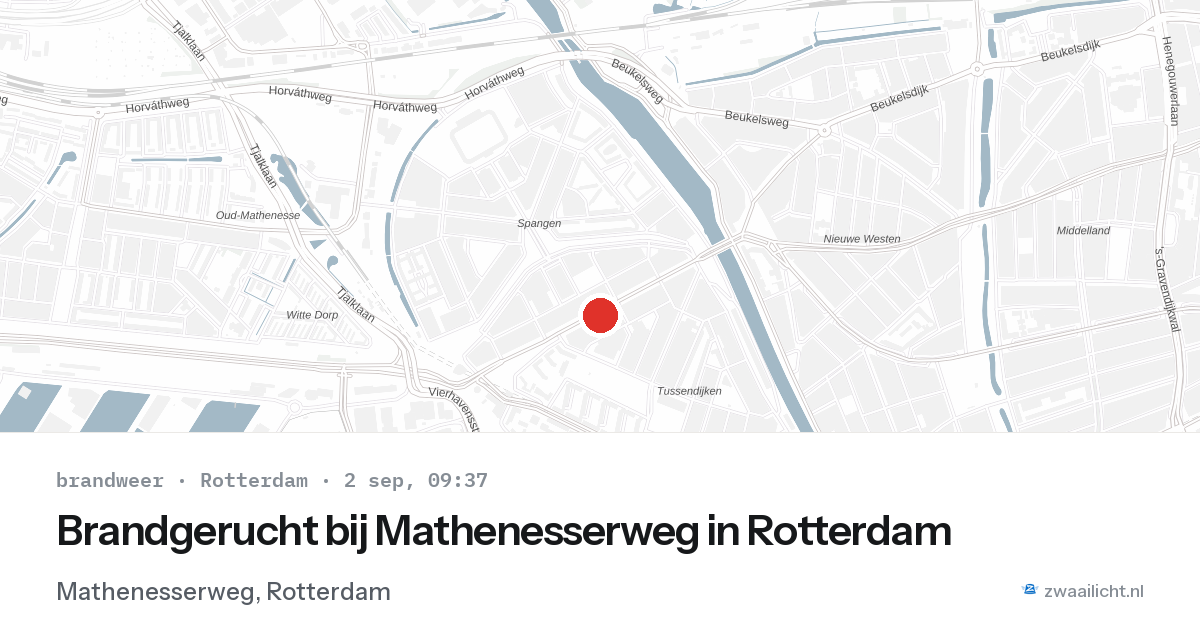 Brandgerucht bij Mathenesserweg in Rotterdam — 2 sep 2026